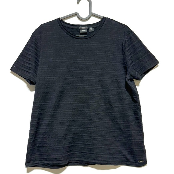 Boss Tessler Stripe Crew Neck Short Sleeves T-Shirt In Black Size L Slim Fit - Picture 1 of 10